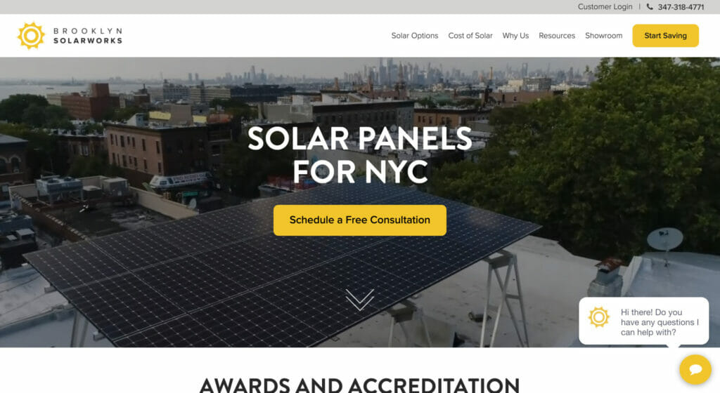 Bushwick Design turned Brooklyn Solarworks' Squarespace site into a beautiful highly customized website worthy of their product.